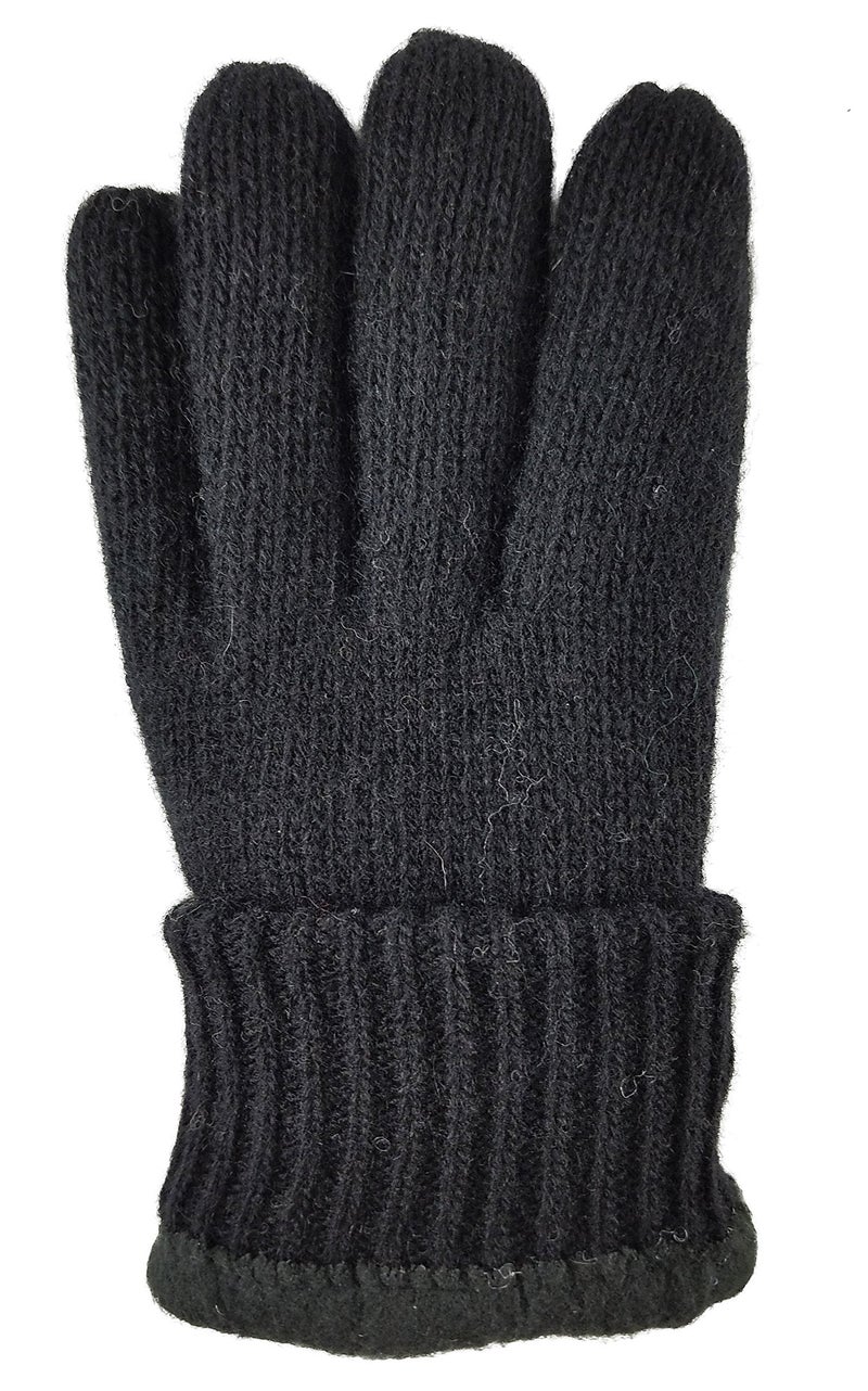 BRUCERIVER Ladie's Wool Knit Gloves with Thinsulate Lining Size M (Black) - Image 5